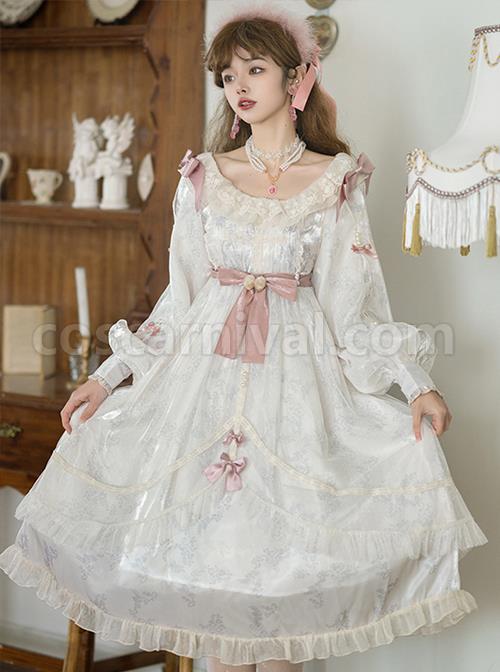 Elegant-Vintage-White-Camellia-Pattern-Print-Decoration-Lace-Pleated-Crew-Neck-Design-Classic-Lolita-Long-Sleeve-Dress-coscarnival-1193