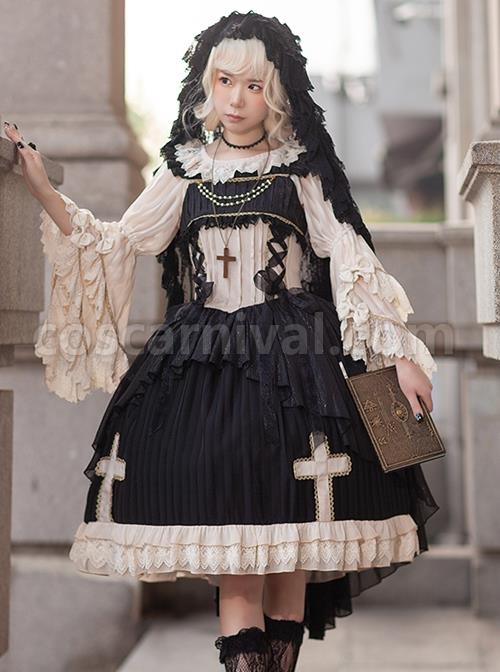Eternal-Life-Song-Series-Spring-Chiffon-Lace-Stitching-Cross-Halloween-Classic-Lolita-Sleeveless-Dress-coscarnival-2871