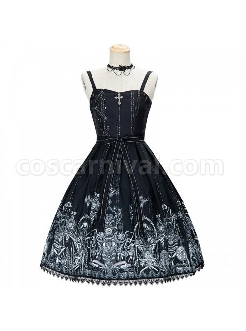 Eye-Of-Red-Heart-Series-JSK-Retro-Dark-Skull-And-Cross-Graphic-Print-Decoration-Classic-Lolita-Sleeveless-Dress-coscarnival-1281