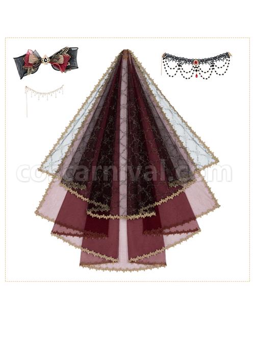 Eye Of Red Heart Series JSK Retro Palace Gothic Lolita Dress