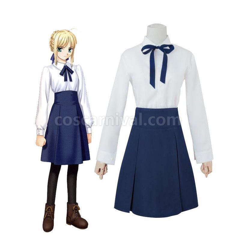 FGO Fate Stay Night Saber Sailor Uniforms Dress Halloween Cosplay Costume, front view