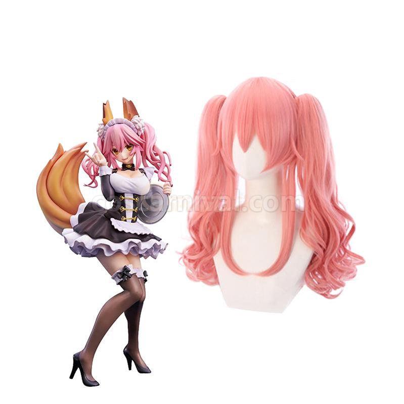 FGO FateGrand Order Tamamo no Mae Pink Curly Ponytail Cosplay Wigs coscarnival011118952