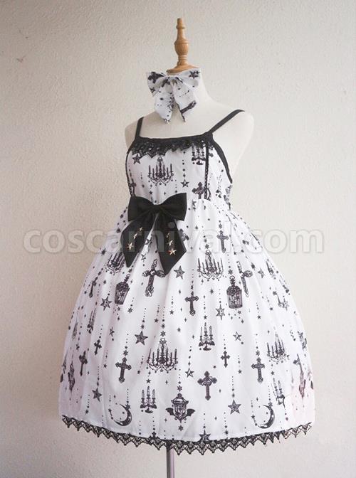 Fashion Sacred Lamp Series High Waist Gothic Lolita Sling Dress coscarnival
