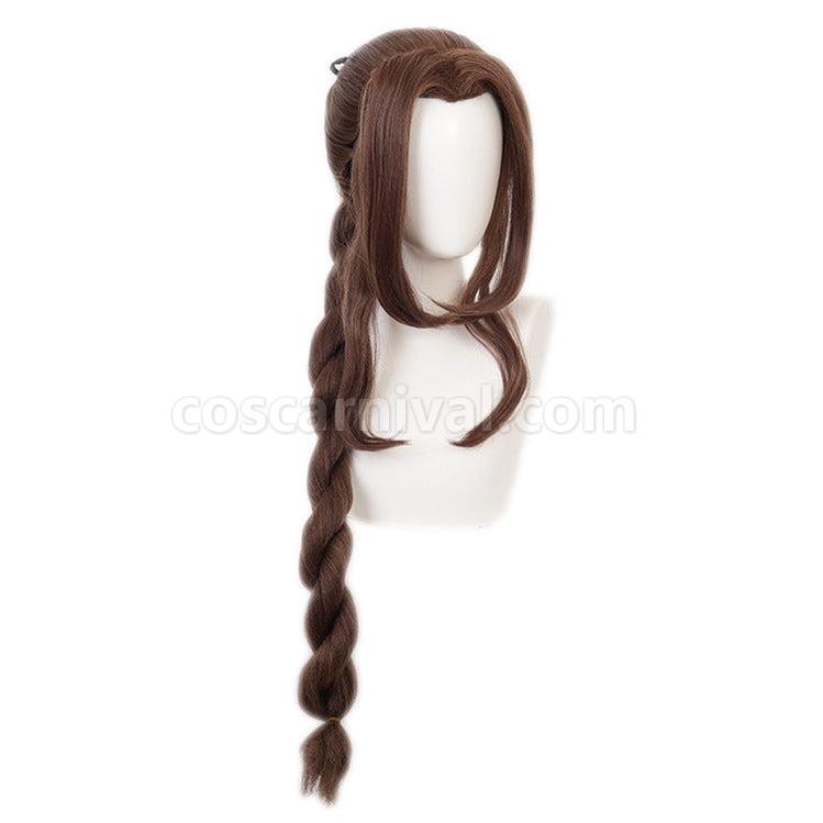 Final Fantasy VII Remake FF7 Aerith Gainsborough Long Brown Cosplay Wigs coscarnival011113486