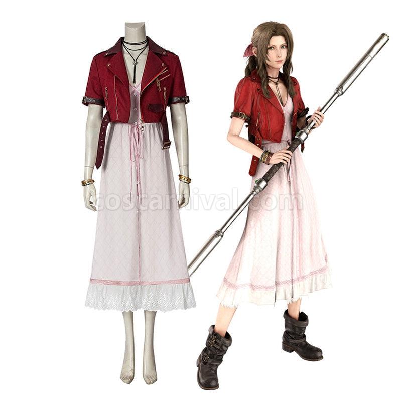 Final Fantasy VII Remake FF7 Aerith Gainsborough Outfits Cosplay Costume coscarnival011113588