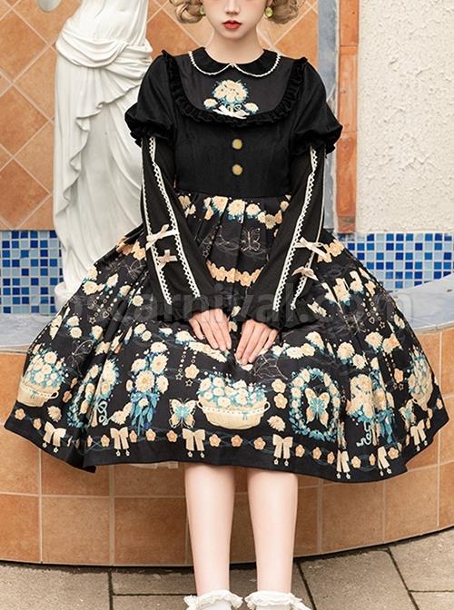 Flower-Court-Series-Cute-Sweet-Doll-Collar-Puff-Sleeve-Floral-Print-Winter-Classic-Lolita-Long-Sleeved-Dress-coscarnival-2806