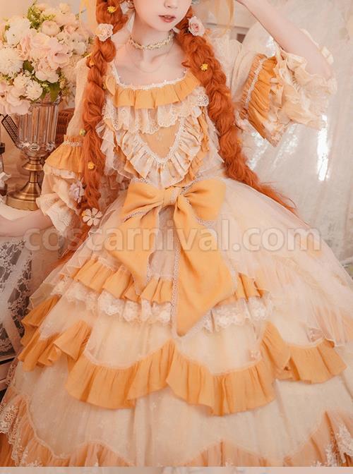 Flower-Garden-Series-OP-Apricot-Yellow-Pastoral-Retro-Girl-Style-Delicate-Lace-Jacquard-Trim-Classic-Lolita-Short-Sleeve-Dress-coscarnival-1272
