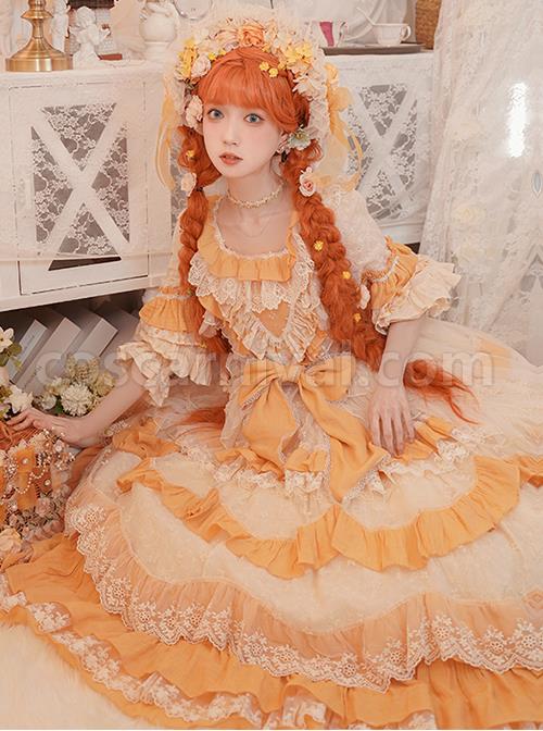 Flower-Garden-Series-OP-Apricot-Yellow-Pastoral-Retro-Girl-Style-Delicate-Lace-Jacquard-Trim-Classic-Lolita-Short-Sleeve-Dress-coscarnival-1287