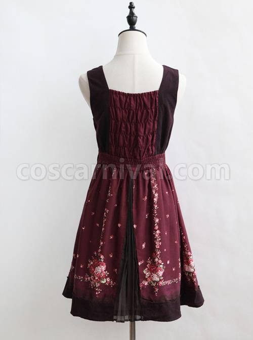 Flower-Pattern-Bind-Straps-Classic-Lolita-Sleeveless-Dress-coscarnival-4674