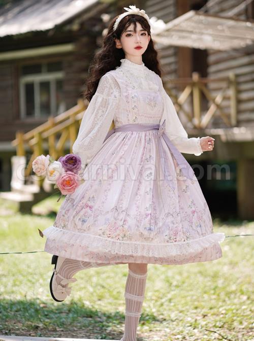 Flowers-Wall-Series-JSK-Printing-Light-Purple-Chiffon-Elegant-Classic-Lolita-Sling-Dress-coscarnival-35