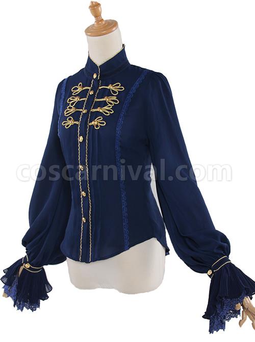 Fog-moon And Crown Series Chiffon Elegance Classic Lolita Long Sleeve Shirt coscarnival