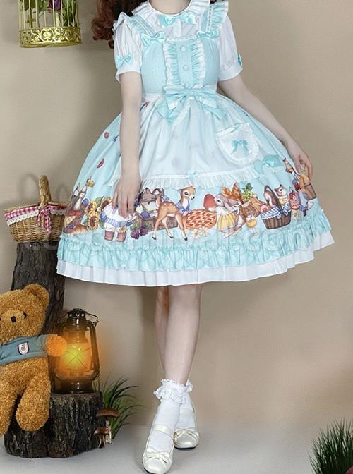 Forest-Of-Spring-Series-Cute-Animal-Pattern-Folds-Bow-Knots-Puffed-Hem-Classic-Lolita-Sling-Dress-Set-coscarnival-4658