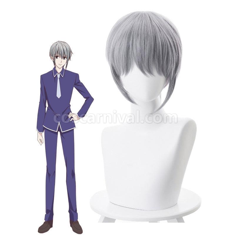 Fruits Basket Soma Yuki 35cm Short Gray Cosplay Wigs coscarnival011116855