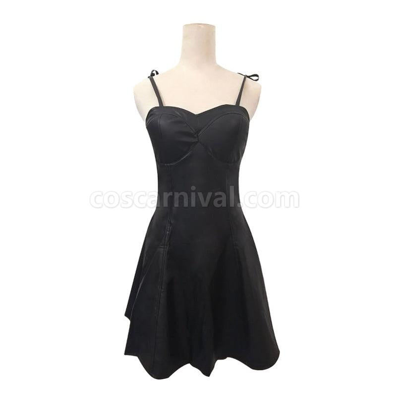 Future Diary Yuno Gasai Black Leahter Dress Cosplay Costume coscarnival011115489