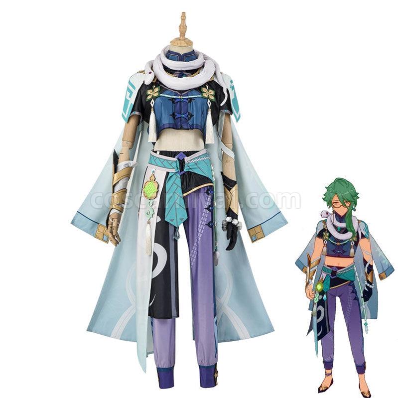 Genshin Impact Baizhu Fullsuit Cosplay Costumes coscarnival011111672