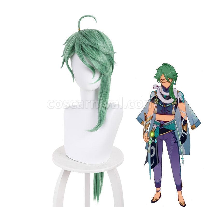 Genshin Impact Baizhu Long Green Cosplay Wigs coscarnival011111700