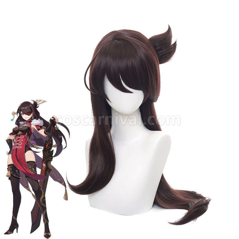 Genshin Impact Beidou Dark Brown Long Cosplay Wigs coscarnival011111292