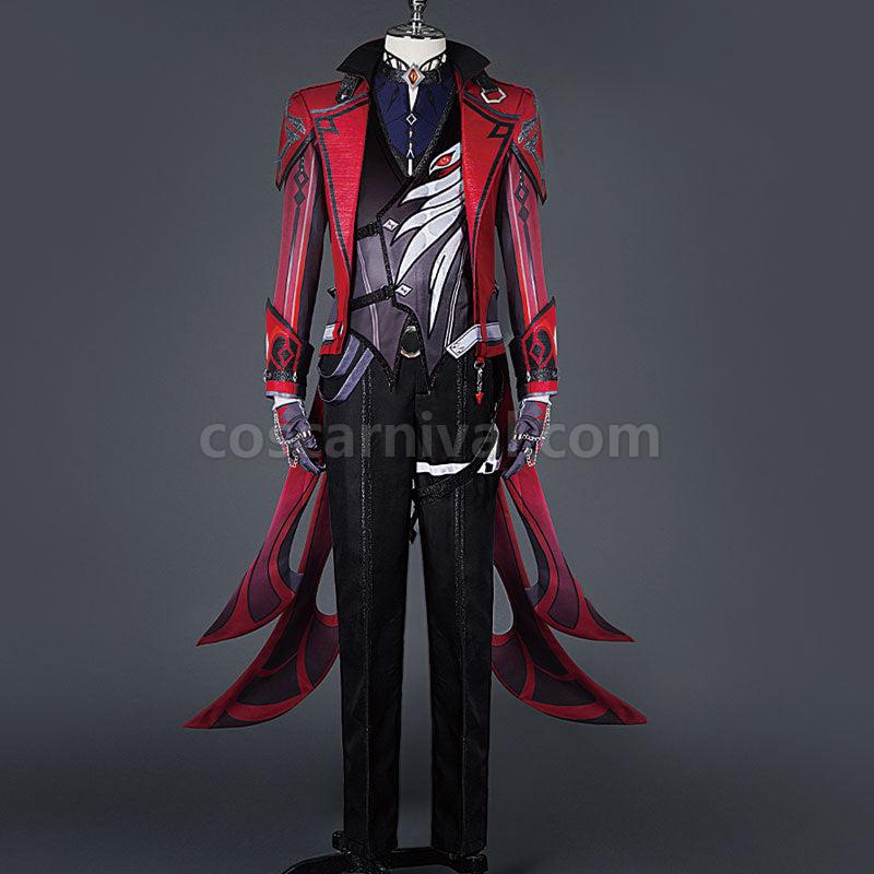 Genshin Impact Diluc Red Dead of Night Cosplay Costumes coscarnival01113482