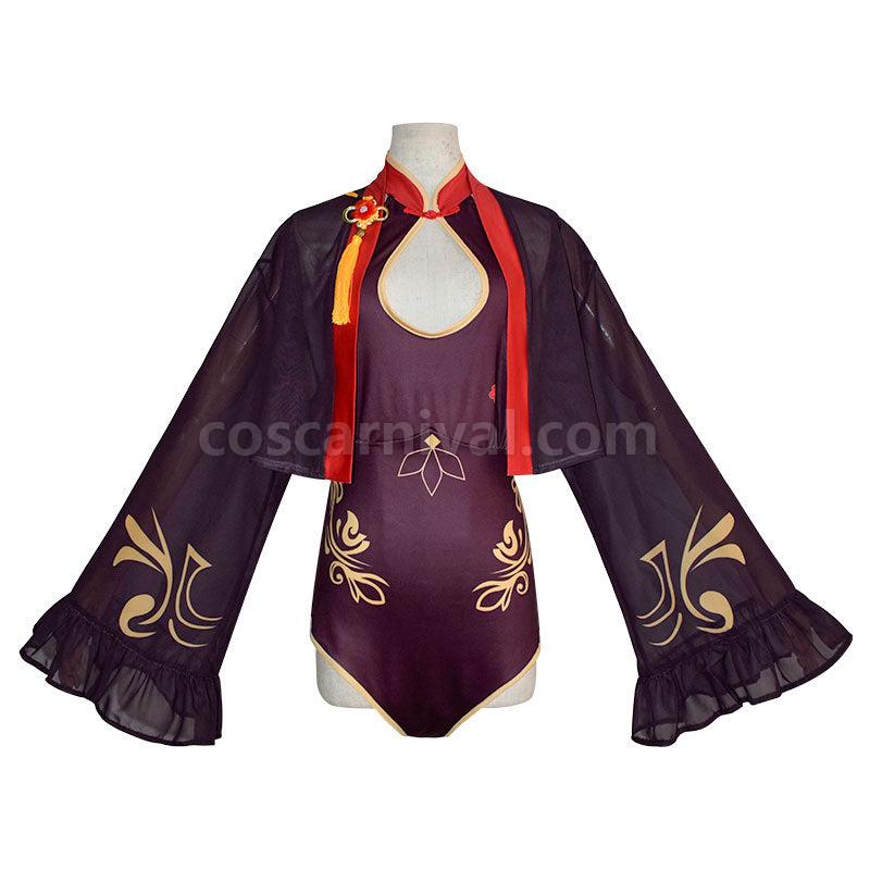 Genshin Impact Hu Tao Swimsuit Cosplay Costumes coscarnival01115661