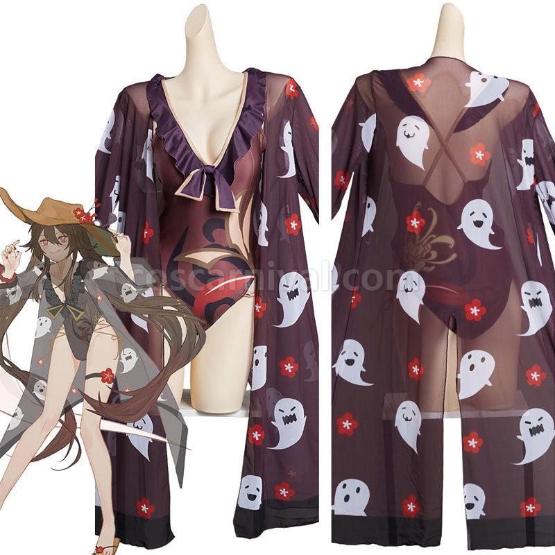 Genshin Impact HuTao Swimsuit Cosplay Costumes coscarnival01115324