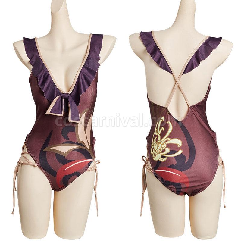 Genshin Impact HuTao Swimsuit Cosplay Costumes coscarnival01115333
