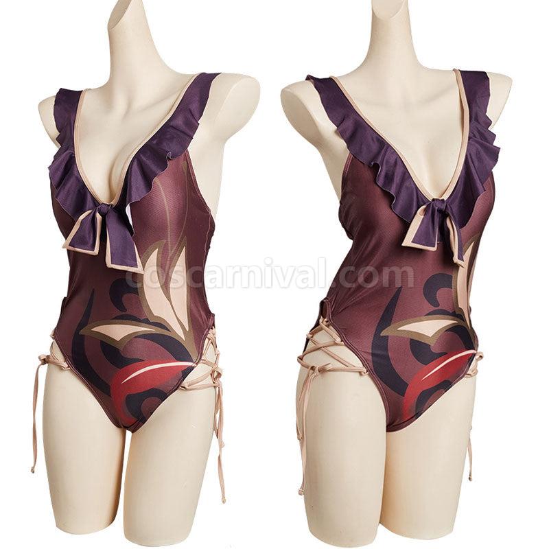 Genshin Impact HuTao Swimsuit Cosplay Costumes coscarnival01115338