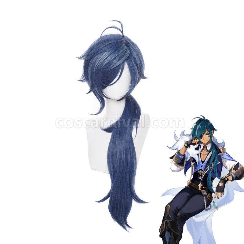 Genshin Impact Kaeya Alberich Blue Long Cosplay Wigs coscarnival011111306