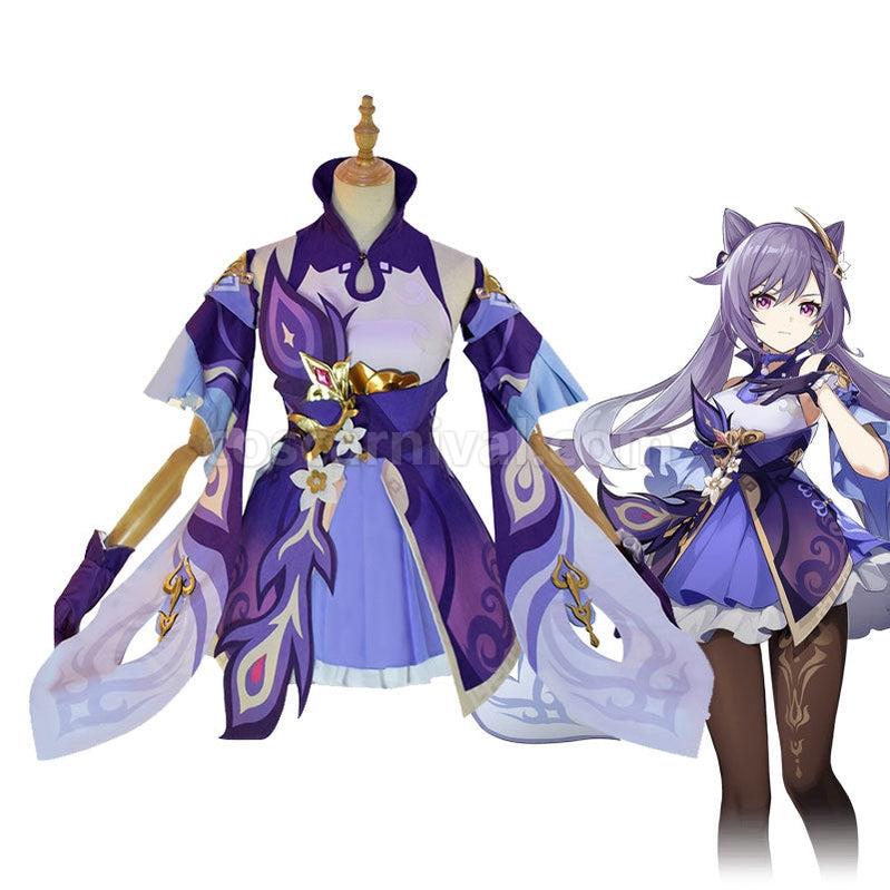 Genshin Impact Keqing Fullset Cosplay Costumes coscarnival011113802