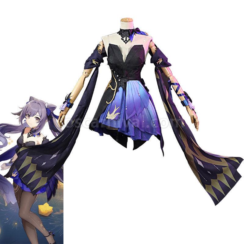 Genshin Impact Keqing Opulent Splendor Cosplay Costumes coscarnival01118191