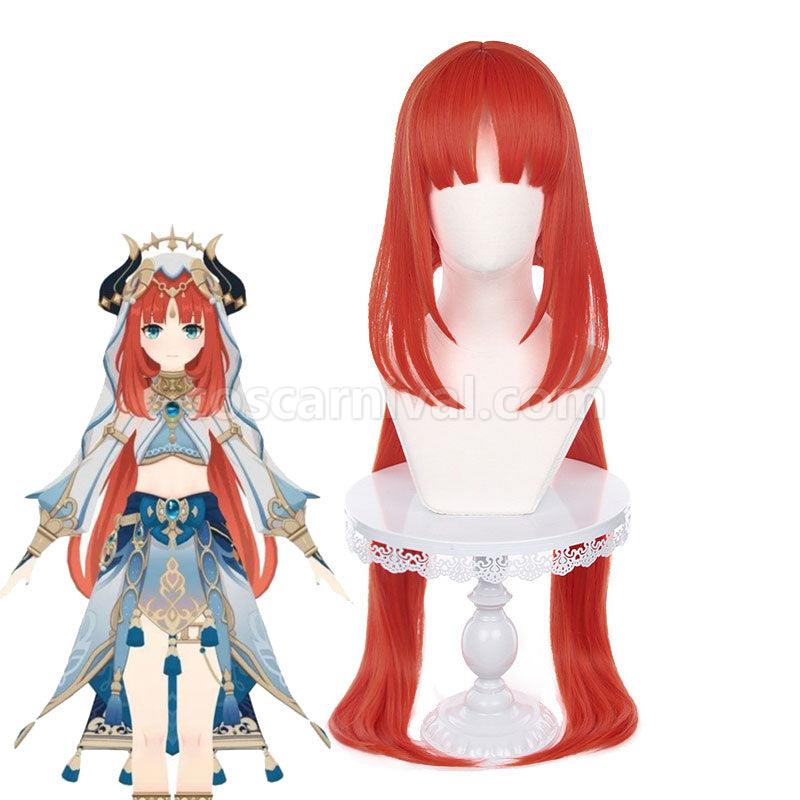 Genshin Impact Nilou Orange Red Cosplay Wigs coscarnival01113292