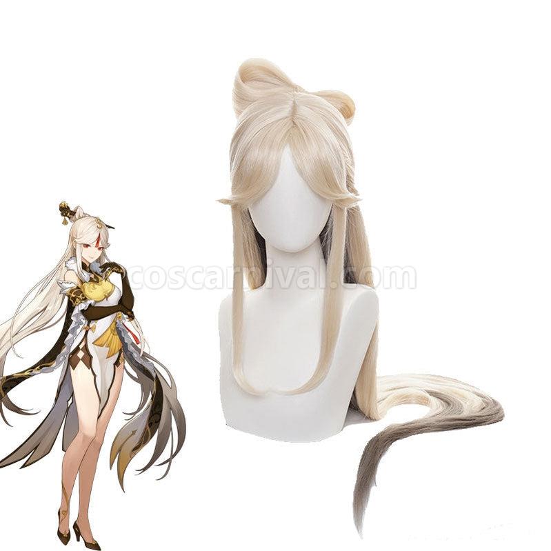 Genshin Impact Ningguang Long Blonde Cosplay Wigs coscarnival011111296