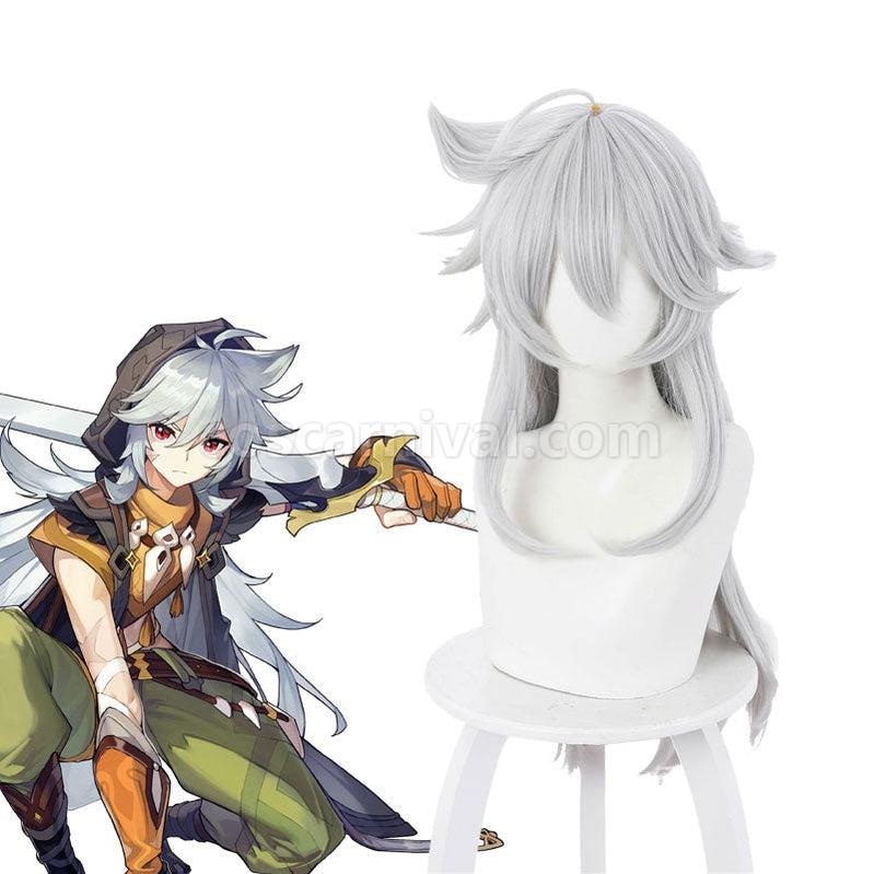 Genshin Impact Razor Silver Gray Cosplay Wigs coscarnival011113432