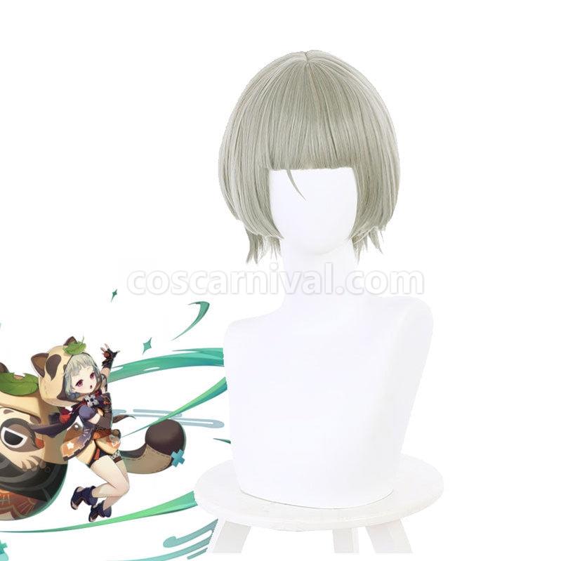 Genshin Impact Sayu Linen Cyan Cosplay Wigs coscarnival011111048