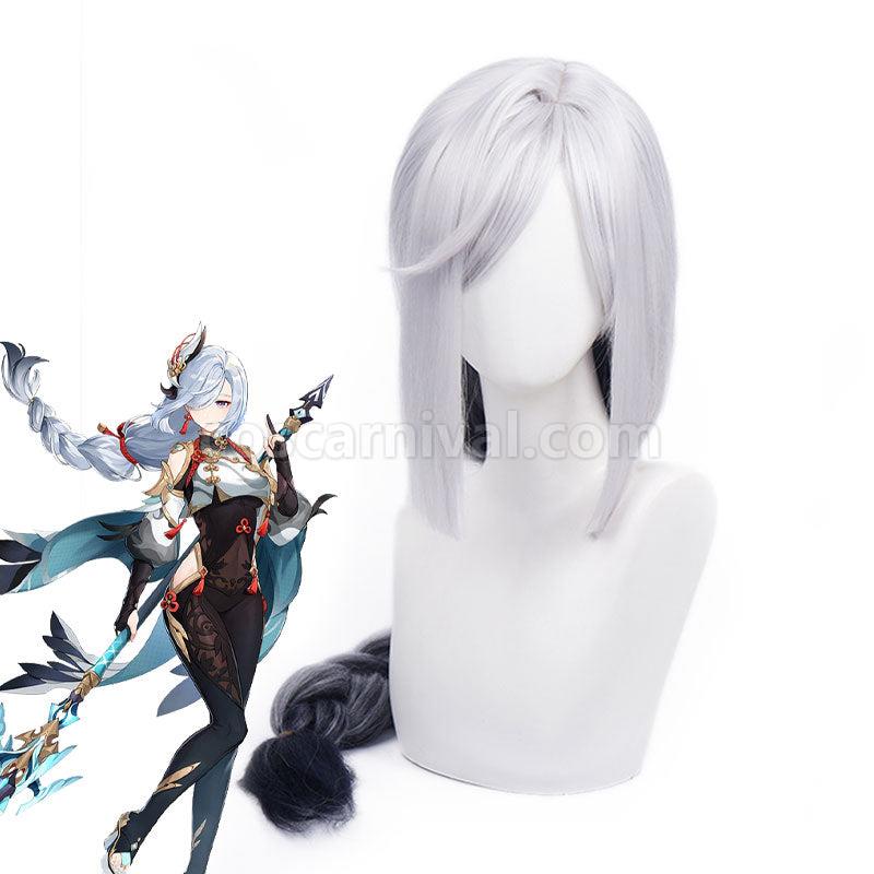 Genshin Impact Shenhe Long Grey Gradient Black Cosplay Wigs coscarnival01117043