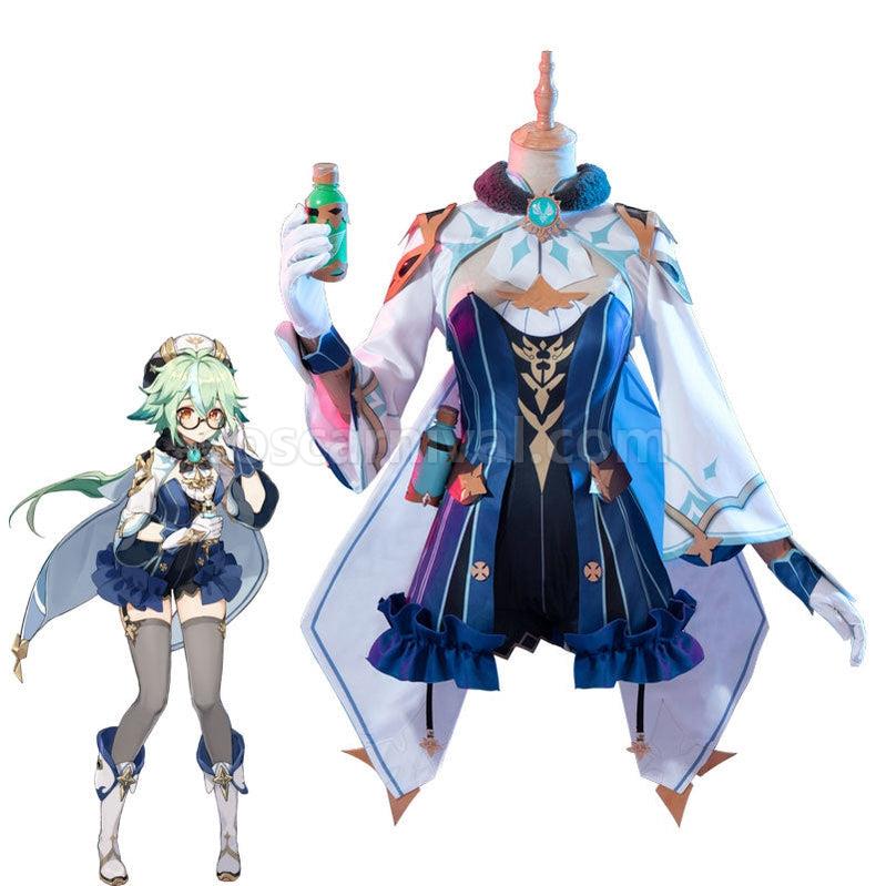 Genshin Impact Sucrose Fullsuit Cosplay Costumes coscarnival011112041