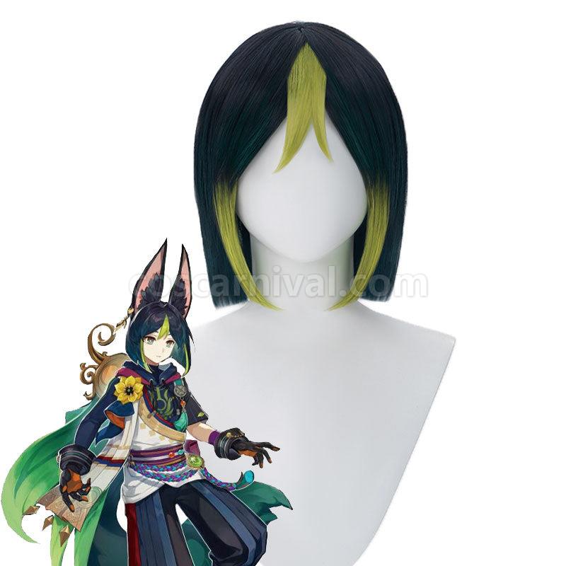 Genshin Impact Tighnari Verdant Strider Cosplay Wigs coscarnival01113593