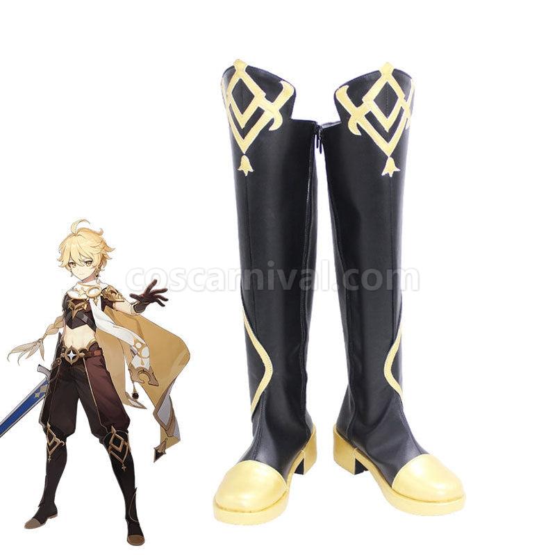 Genshin Impact Traveler Male Cosplay Shoes coscarnival011110437