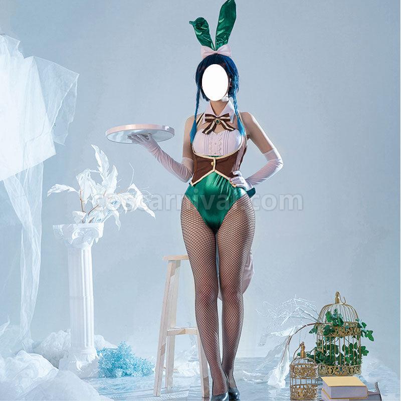 Genshin Impact Venti Bunny Girl Cosplay Costumes coscarnival01114545
