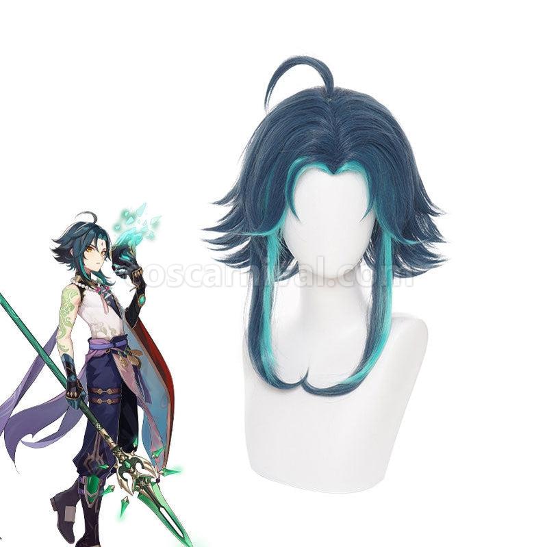 Genshin Impact Xiao Dark Green Cosplay Wigs coscarnival011111346