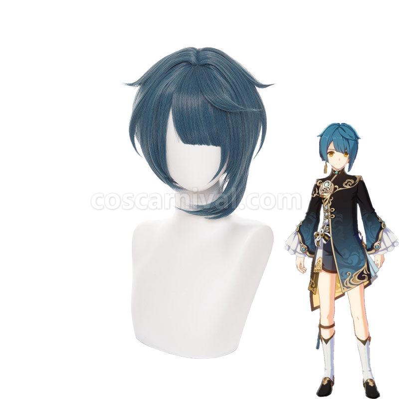 Genshin Impact Xingqiu Navy Blue Cosplay Wigs coscarnival011110216