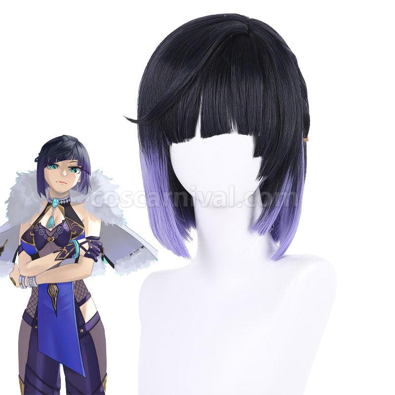 Genshin Impact Yelan Black Gradient Purple Cosplay Wigs coscarnival01116951