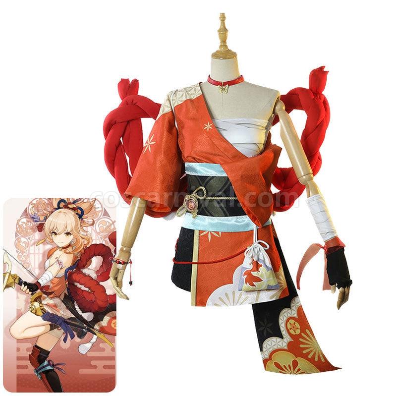 Genshin Impact Yoimiya Xiaogong Fullsuit Cosplay Costumes coscarnival011111129