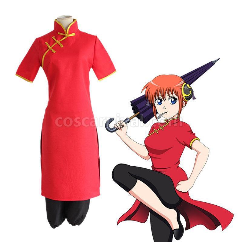 Gintama Kagura Cheongsam Cosplay Costume coscarnival011116978