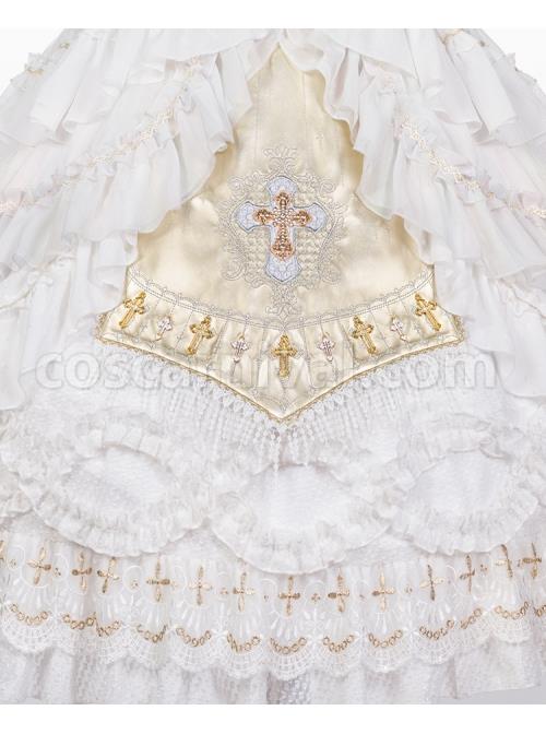 Gold-Classic-Lolita-Oath-Of-Watcher-Series-JSK-Cross-Printing-Design-Flower-Embroidery-Sleeveless-Halter-Neck-Dress-Set-coscarnival-2486