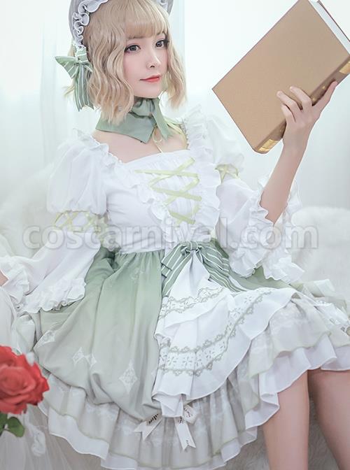 Green-Light-Forest-Series-OP-Ruffle-Classic-Lolita-Short-Sleeve-Dress-coscarnival-3884