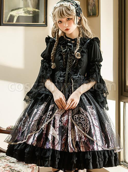 Guardian-Series-JSK-Printing-Classic-Lolita-Sling-Dress-coscarnival-4630