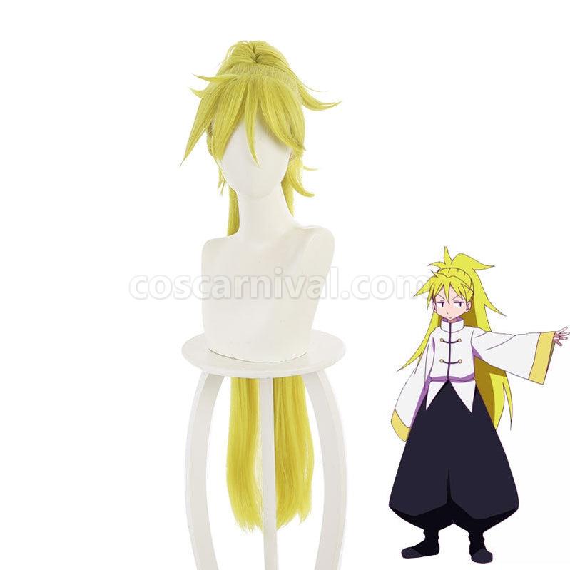 Heion Sedai no Idaten tachi Rin Bright Green Yellow Ponytail Cosplay Wigs coscarnival011110587