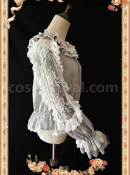 Infanta Jenny Cookies Series Lace Hollow Out Classic Lolita Shirt coscarnival