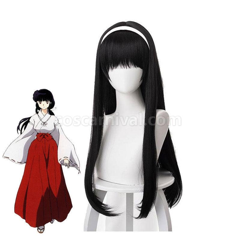 Inuyasha Kikyo Long Straight Black Cosplay Wigs coscarnival011114782