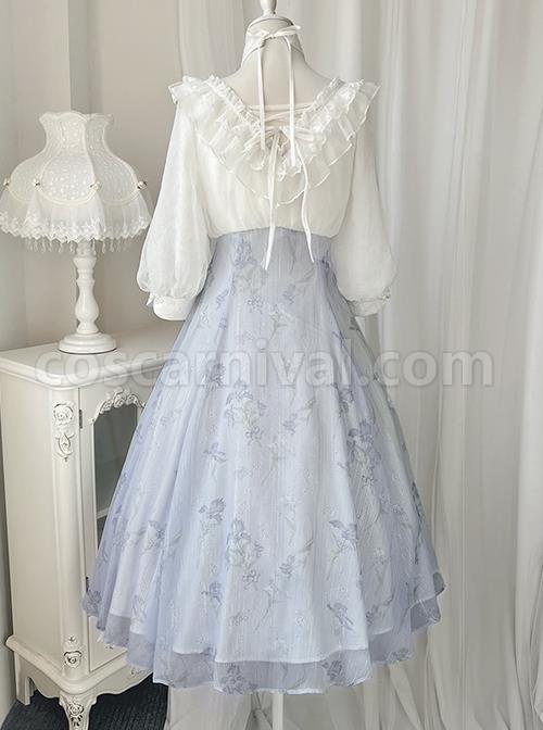Iris-Print-Spring-Daily-Elegant-Lantern-Sleeve-Mid-Sleeve-Classic-Lolita-Dress-coscarnival-1657